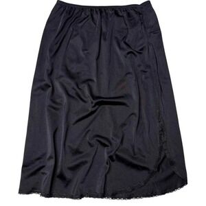 Vintage 90's minimalism Small Black‎ Slip Skirt Fits 24"-26" Waist romantic goth